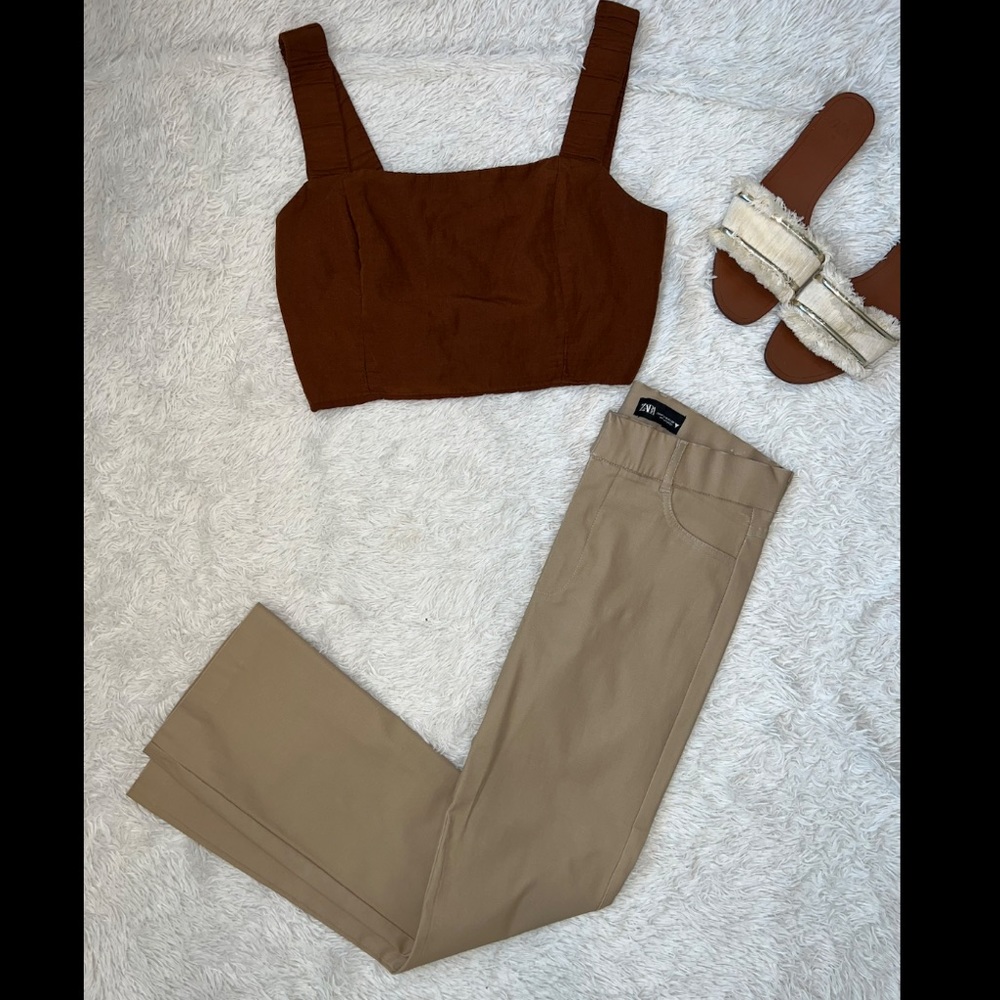 Zara - brown crop top size M